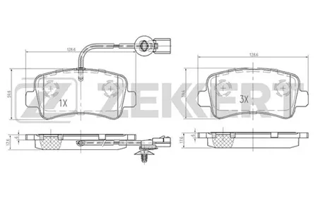 ZEKKERT BS1949 Колодки торм.задние Nissan NV 400 (X62,X62B) 11-, Opel Movano B 10-, Renault Master III 10-