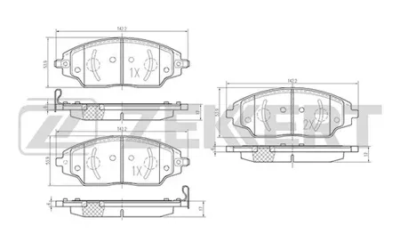 ZEKKERT BS1960 Колодки торм.передние Chevrolet Aveo (T300) 11-