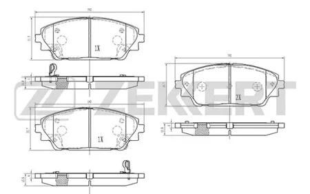 ZEKKERT BS1968 Колодки торм.передние Mazda 3 III 13-, CX-3 15-
