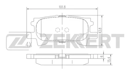 ZEKKERT BS1995 Колодки торм.задние Lexus RX 300 (MCU35) 03-, RX 350 (GSU35) 06-, RX 400h (MHU38) 05-