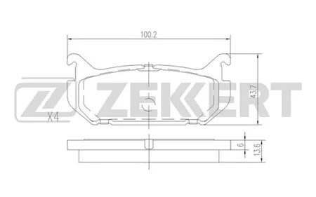 ZEKKERT BS2037 Колодки торм.задние Ford USA Probe II 93-, Mazda 626 IV 91-, MX-6 II 92-, Xedos 6 92-