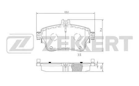 ZEKKERT BS2073 Колодки торм.передние Mercedes A-Class (W176) 12-, B-Class (W246) 11-, CLA (C117) 13-