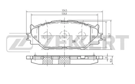 ZEKKERT BS2092 Колодки торм.передние Lexus IS C 250 (GSE20) 09-, IS 200d (ALE20) 10-, IS 220d (ALE20) 05-, IS 250 (GSE20) 05-