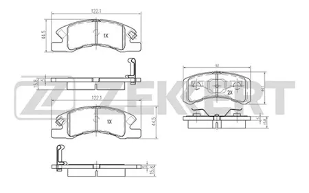ZEKKERT BS2093 Колодки торм.передние Daihatsu Cuore VI-VIII 00-, Trevis 06-, Mitsubishi Mirage V 12-