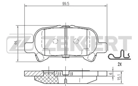 ZEKKERT BS2094 Колодки торм.задние Toyota Camry (V20-V50) 96-, RAV4 (A20-A40) 00-, Lexus ES (XV40,XV60) 06-