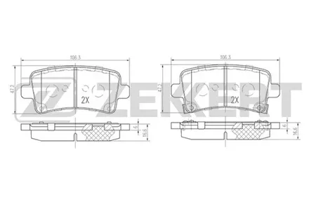 ZEKKERT BS2112 Колодки торм.задние Chevrolet Malibu (V300) 12-, Opel Insignia 08-, Saab 9-5 (YS3G) 10-