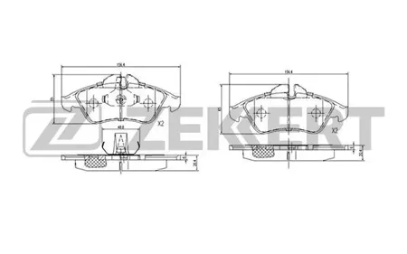 ZEKKERT BS2123 Колодки торм.передние Mercedes Sprinter 2-t (901,902) 95-, V-Class (6382) 96-, Vito (638) 95-, VW LT 28-35 II 96-