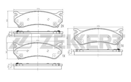 ZEKKERT BS2128 Колодки торм.передние задн. Chevrolet Tahoe (GMT800) 03-, Hummer H2 02-