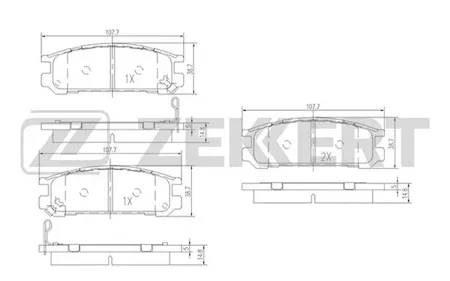 ZEKKERT BS2133 Колодки торм.задние Subaru Impreza (GFC,GC,GF) 93-, Legacy (BC,BD,BG,BE,BH,BJF) 89-, SVX (CX) 92-