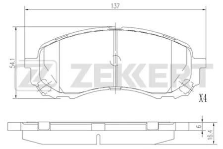 ZEKKERT BS2135 Колодки торм.передние Subaru Impreza (GD, GR, GH, G3) 00-, Impreza (GG) 00-