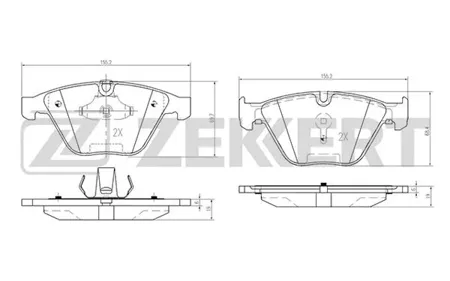 ZEKKERT BS2142 Колодки торм.передние BMW 1 (E82) 11-, 3 (E90,E91,E92,E93) 04-, 5 (E60,E61) 01-, 6 (E63,E64) 03-, 7 (E65,E66,E67) 01-