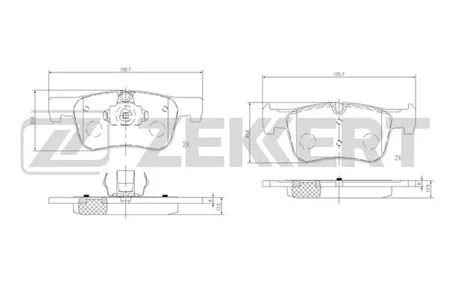 ZEKKERT BS2143 Колодки торм.передние BMW 1 (F20,F21) 11-, 3 (F30,F31,F34,F80) 11-, BMW 4 (F32,F33,F36,F82,F83) 13-