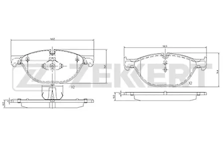 ZEKKERT BS2144 Колодки торм.передние BMW 5 (F07,F10,F11,F18) 09-, 6 (F06,F12,F13) 10-, 7 (F01,F01N,F02,F02N,F03,F03N,F04) 08-