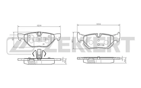 ZEKKERT BS2148 Колодки торм.задние BMW 1 (E81,E82,E87,E88) 04-, 3 (E90,E91,E92,E93) 04-, X1 (E84) 09-