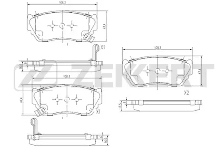 ZEKKERT BS2152 Колодки торм.передние Nissan 100 NX (B13) 90-, Sunny (N14, Y10) 90-