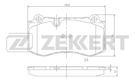ZEKKERT BS2164 Колодки торм.передние Mercedes CL (215) 06-, E-Class (211) 02-, S-Class (221) 05-, SL (230) 06-