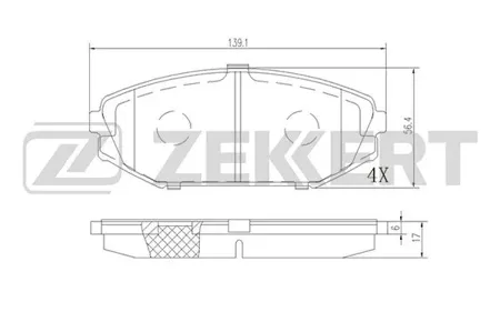 ZEKKERT BS2167 Колодки торм. диск. передн. Acura MDX 02-