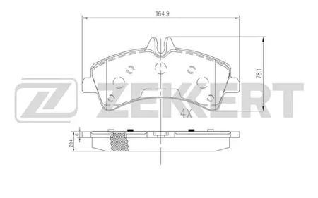 ZEKKERT BS2185 Колодки торм.задние Mercedes Sprinter 4,6-t (906) 06-, Sprinter 5-t (906) 06-, VW Crafter 30-35 06-, Crafter 30-50 06-