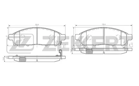 ZEKKERT BS2237 Колодки торм.передние Mitsubishi Challenger 96-, L200 IV-V 05-