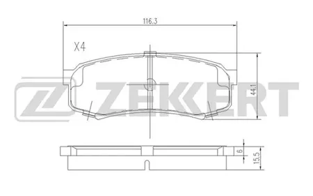ZEKKERT BS2240 Колодки торм.задние Mitsubishi Pajero IV 06-, Toyota LC 70, 80, 100 90-, LC Prado 90, 120, 150 95-