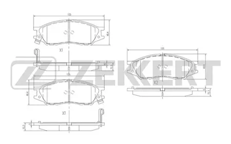 ZEKKERT BS2323 Колодки торм.передние Nissan Almera Classic (B10) 06-, Almera (N16) 00-