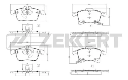 ZEKKERT BS2368 Колодки торм.передние Opel Astra H III 04-, Co Mercedes o I-II 04-, Corsa C III,D IV,E V 03-, Meriva A,B II 03-, Zafira B II 05-
