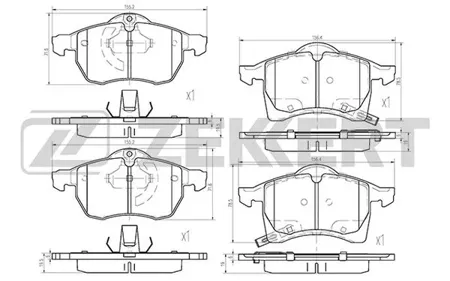 ZEKKERT BS2371 Колодки торм.передние Opel Astra G 98-, Astra H GTC 05-, Zafira A,B 99-