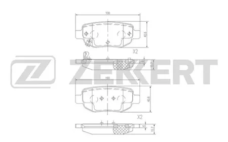 ZEKKERT BS2379 Колодки торм.задние Chery IndiS 10-, Tiggo (T11) 06-, Tiggo 3 (T11FL3) 14-, Lifan X70 18-, Vortex Estina 09-