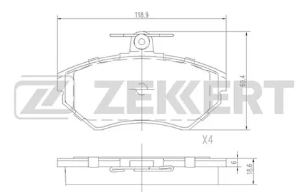 ZEKKERT BS2387 Колодки торм.передние Audi A4 94-, VW Passat V 96-