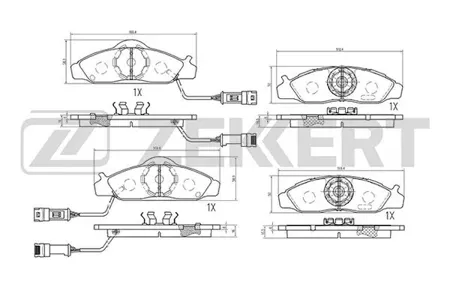 ZEKKERT BS2421 Колодки торм.передние Daewoo Musso (FJ) 99-, SsangYong Korando I-II 88-, Musso 93-