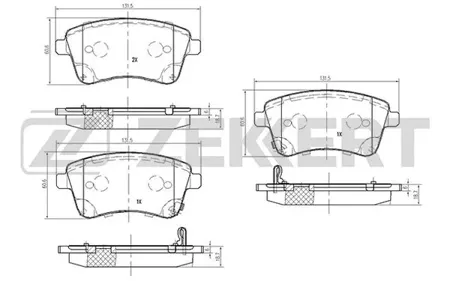 ZEKKERT BS2437 Колодки торм.передние Kia Venga 10-