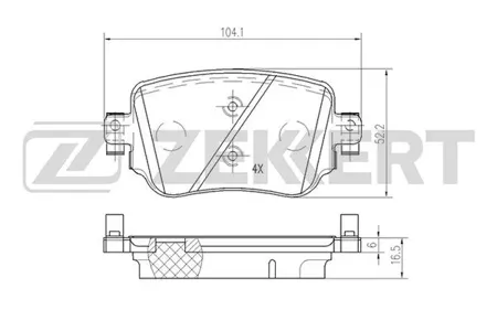 ZEKKERT BS2446 Колодки торм.задние Audi A1 10-, Q3 13-, Seat Alha Mercedes ra 15-, Leon III 12-, Skoda Sharan (7N1,7N2) 15-, Caddy (SAA,SAB,SAJ) 15-