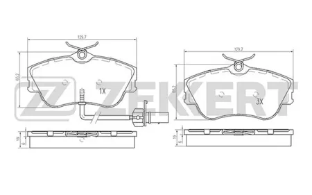 ZEKKERT BS2448 Колодки торм.передние VW TranSporter IV 90-