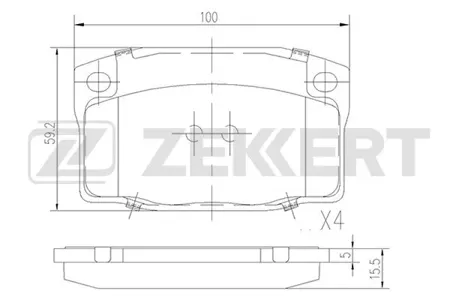 ZEKKERT BS2460 Колодки торм.передние Daewoo Espero (KLEJ) 91-, Orion Wagon (J100) 97-
