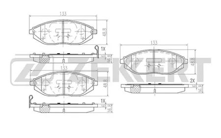 ZEKKERT BS2462 Колодки торм.передние Chevrolet Spark (M300) 10-
