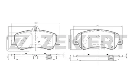 ZEKKERT BS2466 Колодки торм.передние Mercedes E-Class (207) 11-, Mercedes GLK (X204) 08-