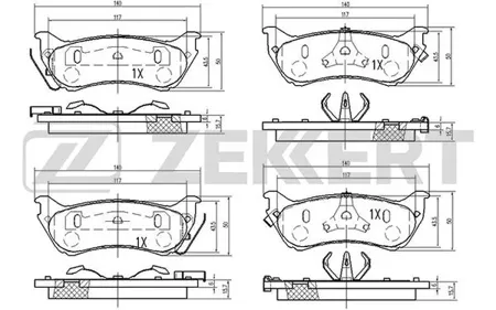 ZEKKERT BS2468 Колодки торм.задние Mercedes M-Class (W163) 98-
