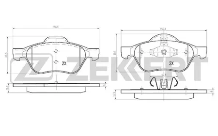 ZEKKERT BS2514 Колодки торм.передние Renault Clio III 06-, Megane II 03- , Grand Scenic II 06-, Scenic II 03-