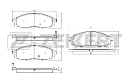 ZEKKERT BS2522 Колодки торм.передние Nissan Navara (D22) 01-, Pathfinder (R50) 01-, Pick Up (D22) 98-