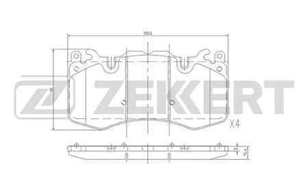ZEKKERT BS2530 Колодки торм.передние Land Rover Discovery IV 09-, Range Rover III-IV 09-, Range Rover Sport I-II 09-