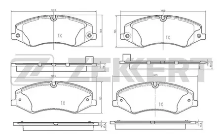 ZEKKERT BS2531 Колодки торм.передние Land Rover Discovery IV-V 09-, Range Rover III-IV 06-, Range Rover Sport I-II 09-
