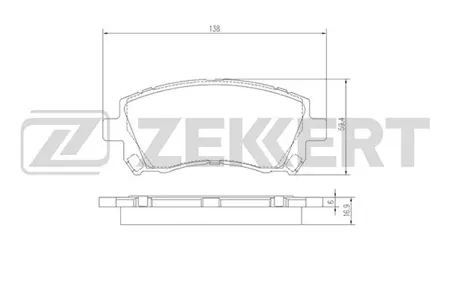 ZEKKERT BS2580 Колодки торм.передние Subaru Forester (SF) 97-, Impreza (GM,GC,GD,GF) 95-, Legacy (BD,BE,BH,BP) 96-, Outback (BH,BP) 98-