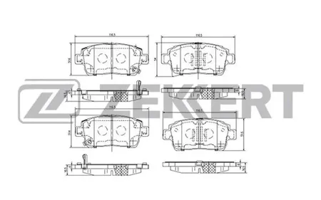 ZEKKERT BS2695 Колодки торм.передние Toyota Corolla (E120) 99-, Yaris (P10) 99-, Geely Vision 06-, Great Wall Hover M4 12-, Lifan X60 11-