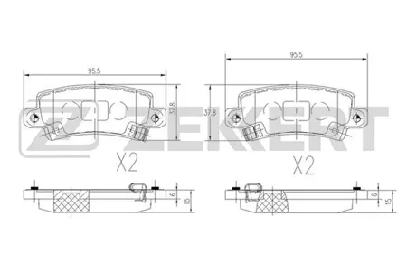 ZEKKERT BS2703 Колодки торм.задние Toyota Corolla (E120) 01-