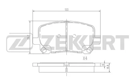 ZEKKERT BS2704 Колодки торм.передние Toyota Avensis Verso (M20) 01-