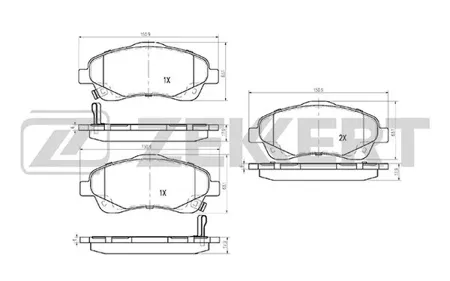 ZEKKERT BS2711 Колодки торм.передние Toyota Avensis (T250) 03-, Corolla Verso (R10,E120) 04-