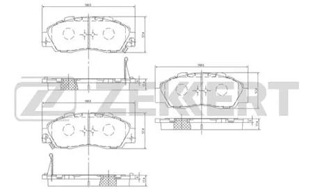 ZEKKERT BS2803 Колодки торм.передние Honda Accord IV-VI 93-, Civic VI 98-, CR-V 95-, HR-V 98-, legend II-IV 91-