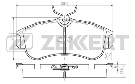 ZEKKERT BS2805 Колодки торм.передние Nissan Almera (N16) 00-, Primera (P10,P11) 90-