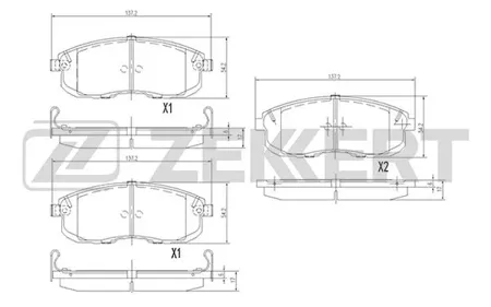 ZEKKERT BS2806 Колодки торм.передние Suzuki SX4 (GYA,GYB,EYA,EYB,GY) 06-, Nissan Juke (F15) 10-, Teana (J31,J32) 04-, Tiida (SC11X,C11X) 07-