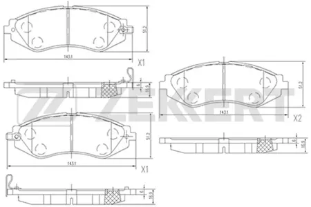 ZEKKERT BS2811 Колодки торм.передние Chevrolet Epica (V250) 05-, Lacetti (J200) 05-, Daewoo Lanos (KLAT) 97-